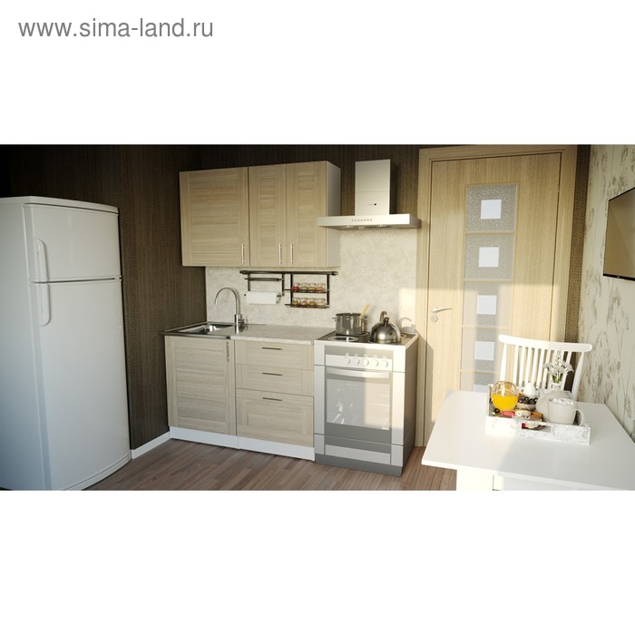 Кухонный гарнитур прямой «Лира лайт», 1200 мм, цвет ясень шимо светлый