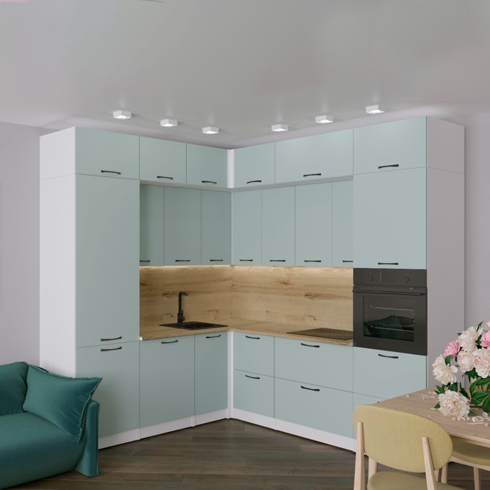 Кухонный гарнитур угловой «Лиора гранд прайм», 2200×2500 мм, цвет сумерки/дуб бунратти