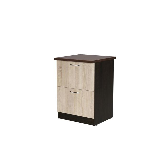 Шкаф напольный «Сабрина», 2 выдвижных ящика, 600×600×850 мм, цвет венге/дуб сонома/дуглас тёмный
