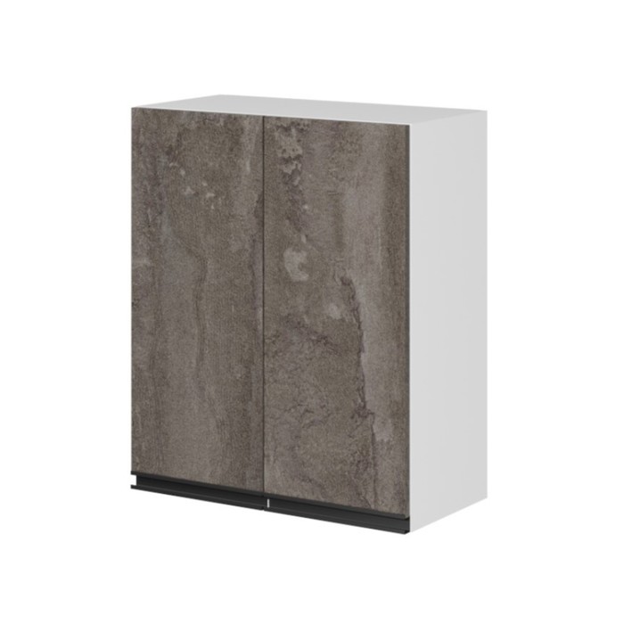 Шкаф навесной «Ноктюрн», 2 дверцы, 600×300×720 мм, цвет белый/бетон тёмный/антрацит