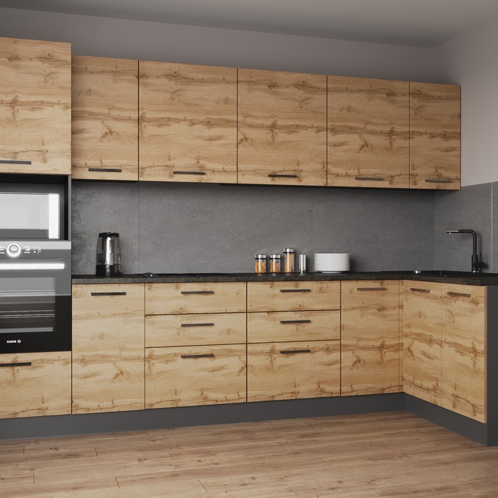 Кухонный гарнитур угловой «КРАФТ», 3200×1400 мм, цвет дуб крафт детройт