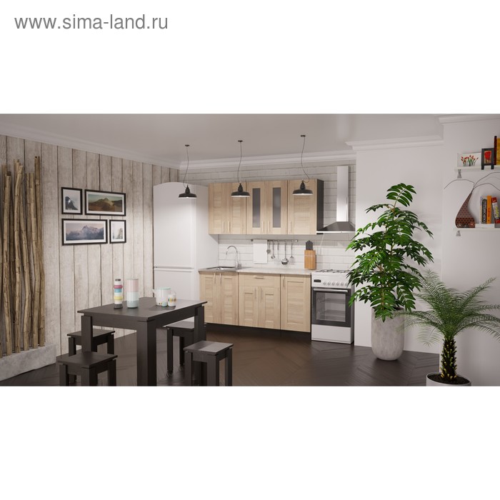 Кухонный гарнитур прямой «Ника стандарт», 1600 мм, цвет дуб сонома