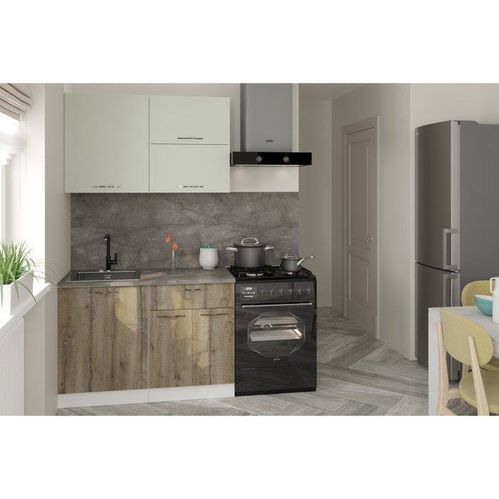 Кухонный гарнитур прямой «Анхель лайт», 1200 мм, цвет дуб дарго/белый/орегано